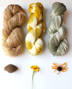 Hand-dyed natural wool yarn by KnittyVet.