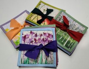 Handmade quilted coasters by Sieber Designs.