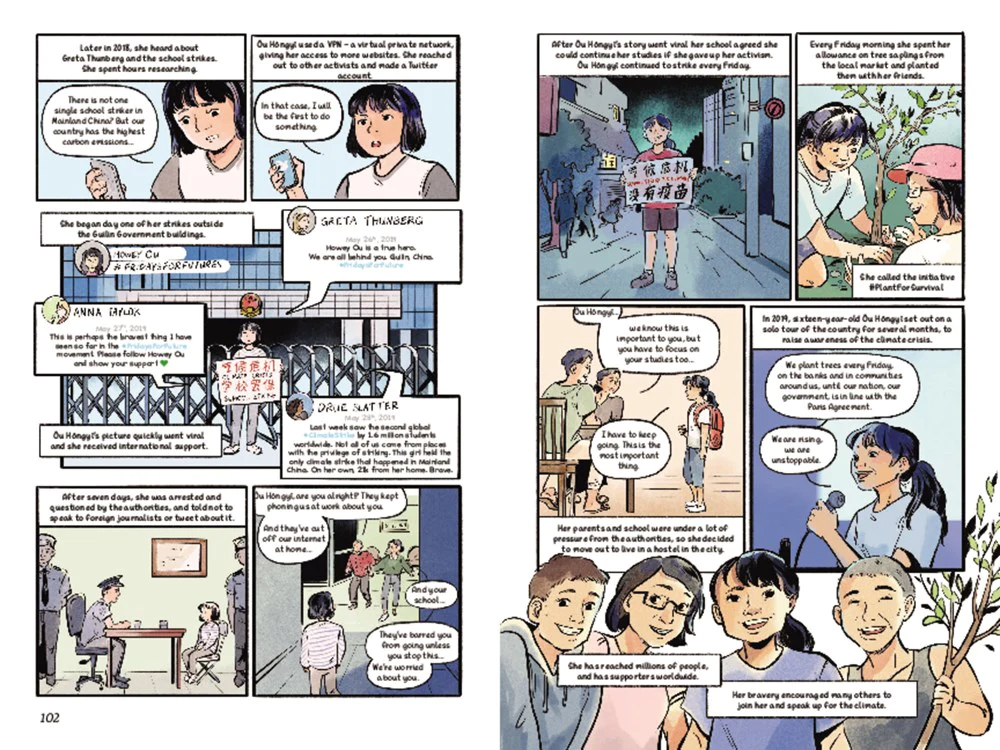 Ou Hóngyì comic biography, written by Emma Reynolds and illustrated by Jade Zhang.