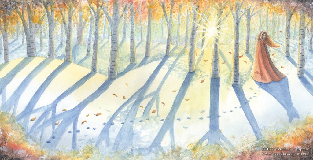 "Snow in Autumn" Original Digital Art Print, Unmatted
