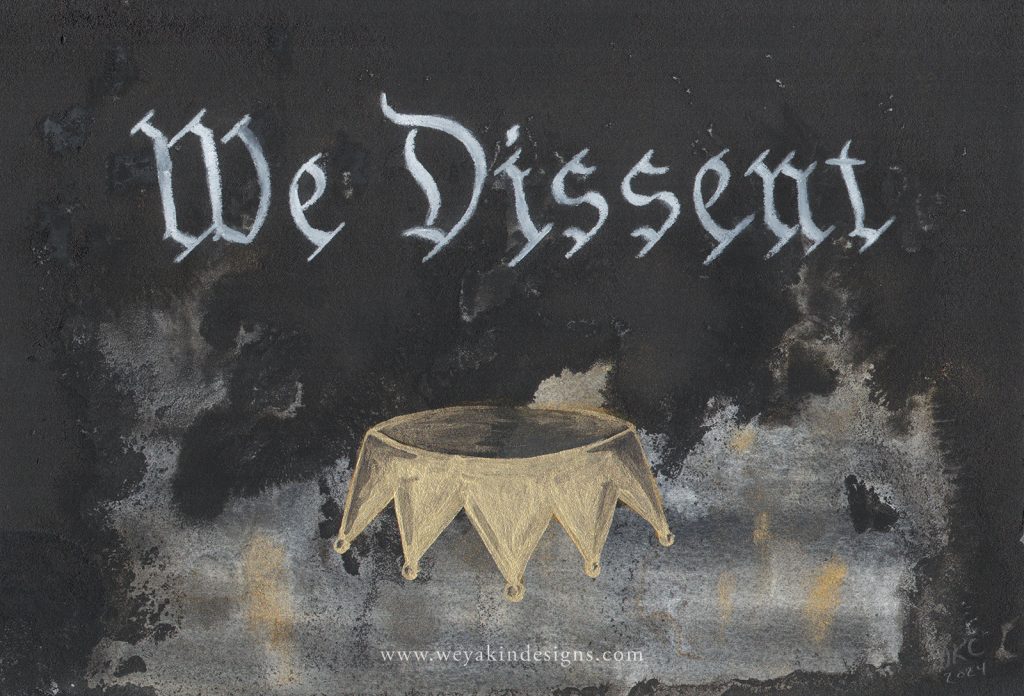 "We Dissent" Art Sticker, Political Statement, Vinyl, 4x6